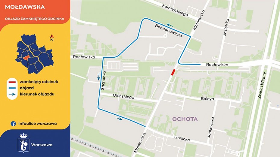 Ulica Mo�dawska z utrudnieniami. Objazdy i zmiany w ruchu