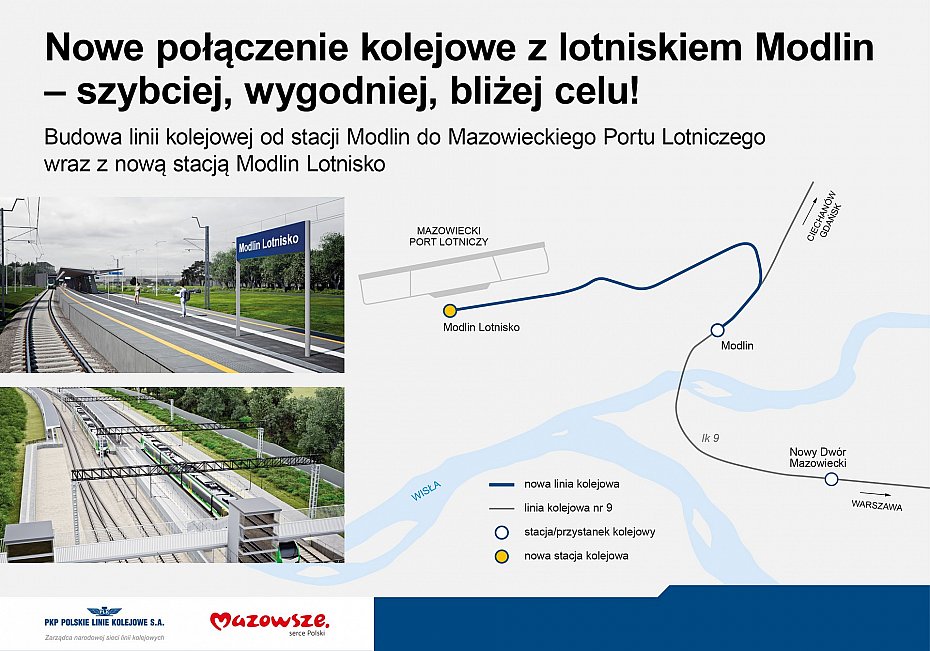 Poci�g do lotniska w Modlinie coraz bli�ej. Jest przetarg na budow�