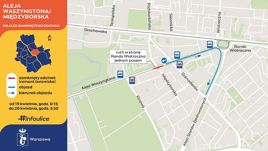 alt='Utrudnienia na Waszyngtona. Zmiany dla kierowc�w i tramwaj�w'