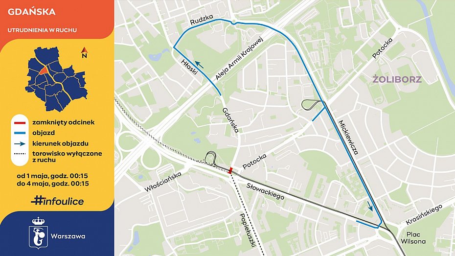 alt='Maj�wka z utrudnieniami w Warszawie. Du�e zmiany dla kierowc�w i pasa�er�w'