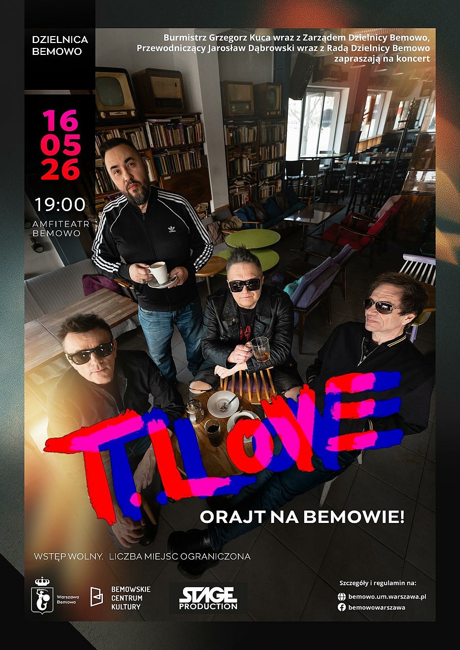 T.Love zagra w amfiteatrze na Bemowie. Wst�p na koncert b�dzie darmowy