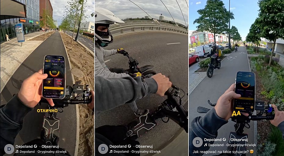 alt='Ukrai�ski bloger szaleje hulajnog� po Warszawie. Spraw� zajmie si� policja'