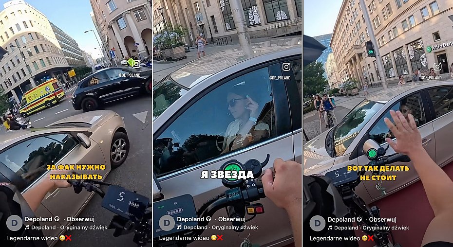 Ukrai�ski bloger szaleje hulajnog� po Warszawie. Spraw� zajmie si� policja