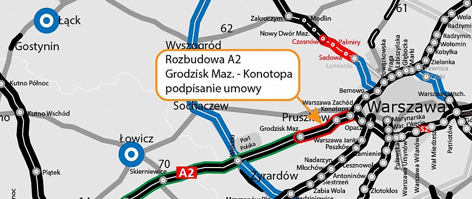 alt='Rusza rozbudowa A2 pod Warszaw�. Powstanie dodatkowy pas ruchu'