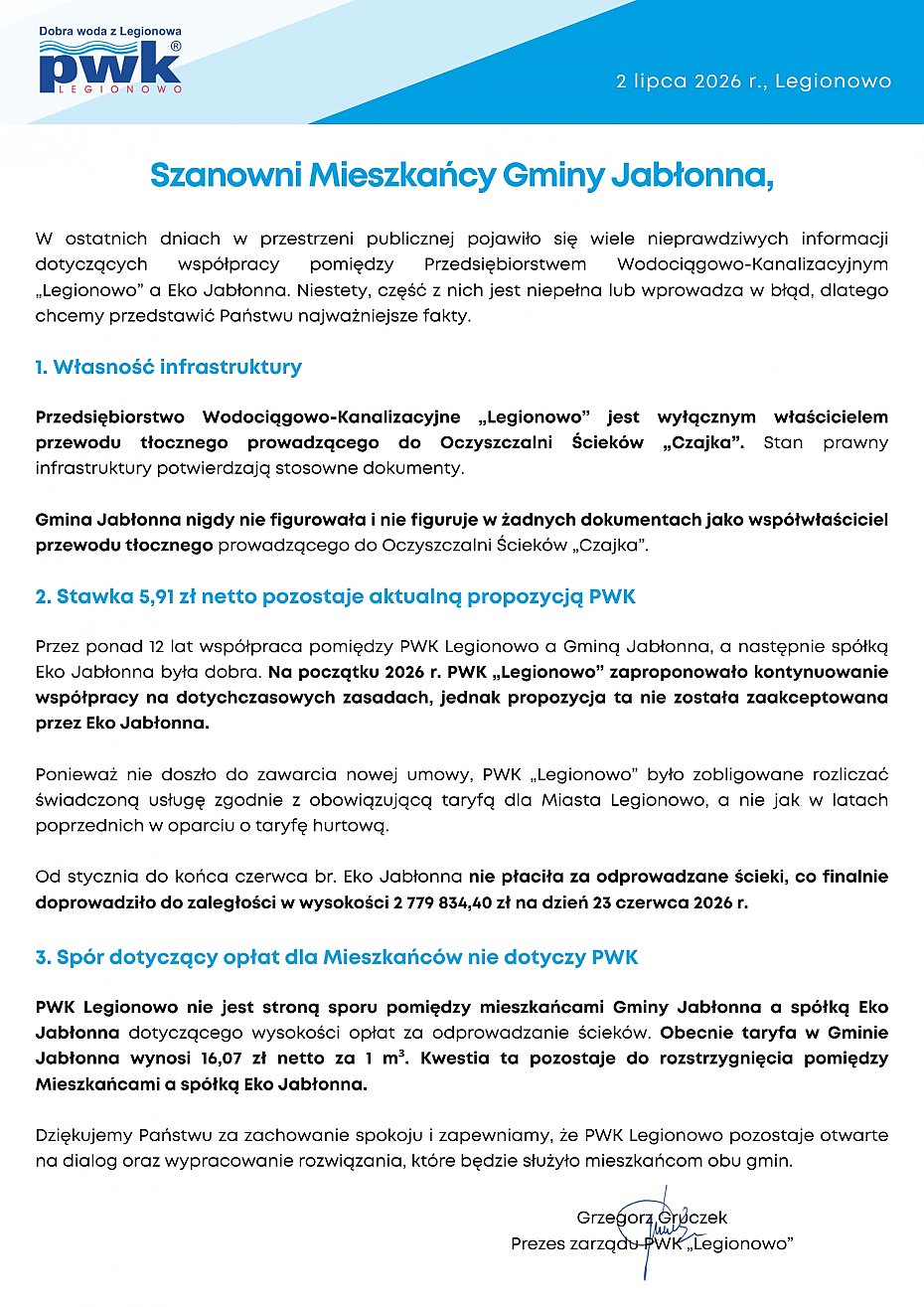 Jab�onna utopi si� w �ciekach? Ostry sp�r sp�ek komunalnych