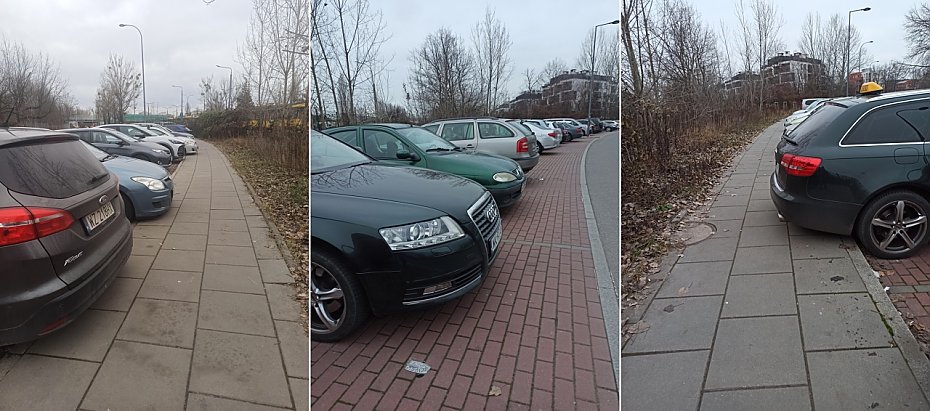 Stopery parkingowe na M�ocinach. Chodnik ma by� szerszy bez likwidacji miejsc postojowych