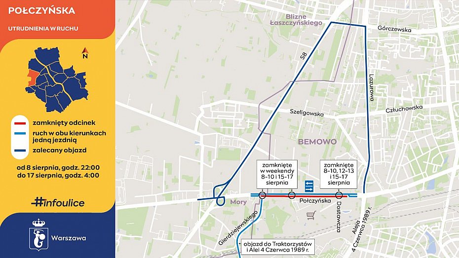 Remont drugiej jezdni Po�czy�skiej. Kierowc�w czekaj� zmiany