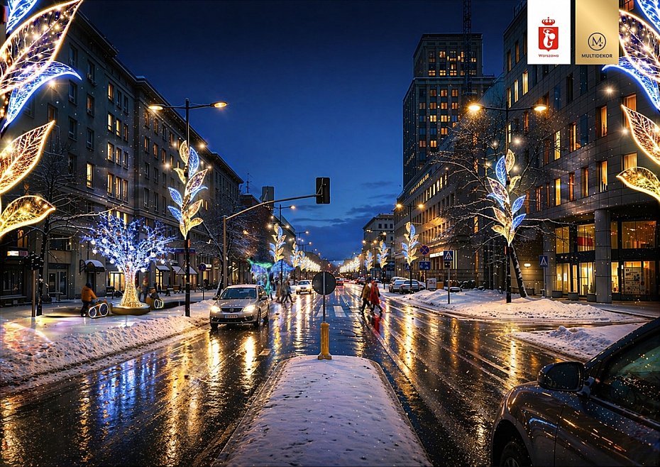 Nowa iluminacja �wi�teczna w Warszawie. B�d� nowe dekoracje i mapping