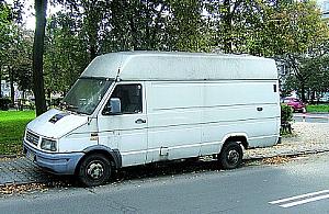 Furgonetka widmo przy Płockiej