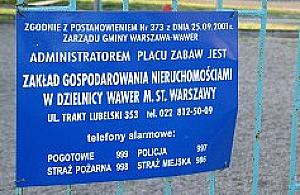 List do Informatora: place zabaw