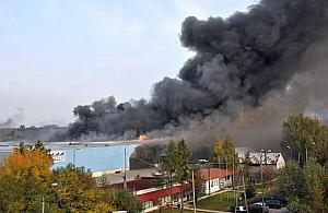 Spłonęła hala pod Legionowem