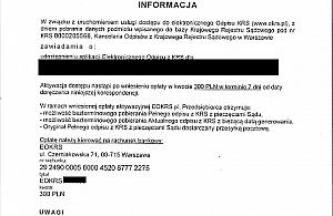 Naciągają firmy na KRS