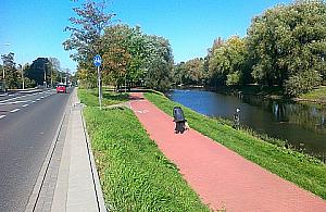 Bliskie spotkania rowerzystów z pieszymi na Kępie Potockiej