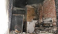 Pożar na Błękitnej. Zwęglone ciało w środku