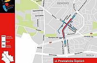 Kładą tory na Powstańców, pierwsze utrudnienia