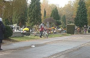 Rowerem przez cmentarz Bródnowski? To legalne