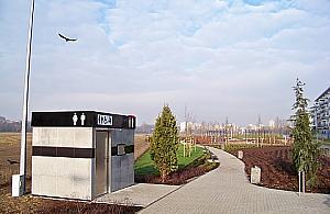 Toaleta przy Samarytance drażni... "neonem"