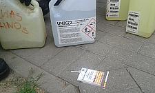 Niebezpieczne chemikalia pozostawione na Reymonta