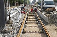 Podleśna bez wyjazdu na Marymoncką. Układają tory