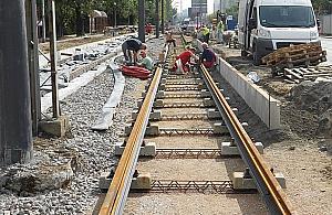Podleśna bez wyjazdu na Marymoncką. Układają tory