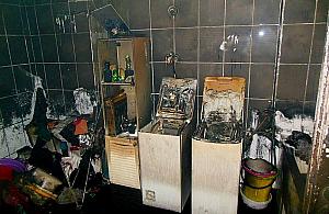 Pożar na Poprzecznej. Winna pralka