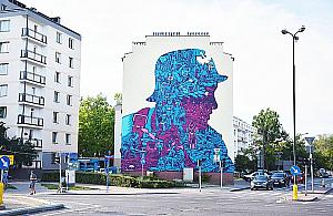 Krew i ruiny. Mural przypominający o rzezi Woli
