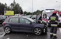 Wypadek na Modli�skiej. Kobieta w szoku