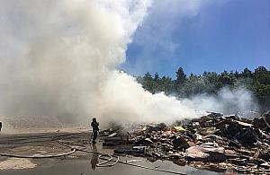 Pożar składowiska odpadów na Radiowie