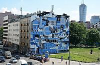 Z cerkwi� i gazowni�. Nowy mural przy "Solidarno�ci"