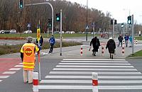 "Zatrudnijmy stopka". Na skrzyżowaniu ze światłami?