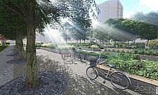 Oto nowy park przy Perzyńskiego. Strefa relaksu i kurtyna wodna