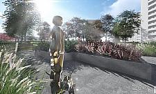 Oto nowy park przy Perzyńskiego. Strefa relaksu i kurtyna wodna