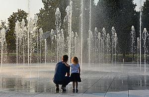 Jesień na Woli. Fontanny wciąż czynne