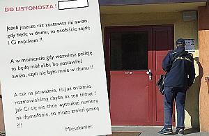 "Jeżeli jeszcze raz zostawisz mi awizo... to zejdę i Ci napukam"