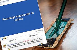 "Poszukuję sprzątaczki na sobotę". Wirtualna afera w Warszawie
