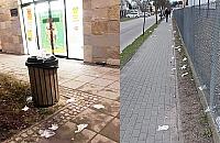 Setki zużytych rękawiczek w okolicach marketów. "Człowiek to wirus"