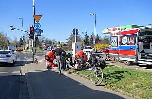 Potrącenie rowerzysty. Mężczyzna trafił do szpitala