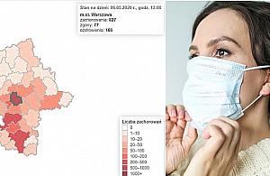 Interaktywna mapa Covid-19 na Mazowszu. Ile osób choruje?