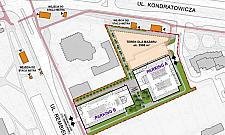 P+R Bródno - zmniejszony bazar, na dachu skatepark