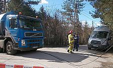 Szambiarka zerwała przewody energetyczne na Wiśniewie