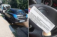 Pomazał 21 aut, zostawił karteczkę z żądaniami