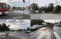 Wojskowe auto zderzy�o si� z cystern�. Modli�ska zablokowana