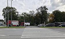 Wojskowe auto zderzyło się z cysterną. Modlińska zablokowana