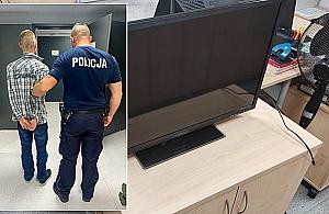 Przyjechał na policję ze skradzionym telewizorem. Ruszyło go sumienie
