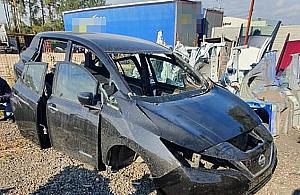 Resztki skradzionego na Białołęce nissana odnalezione w Kobyłce