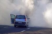 Gęsty dym nad Doliną Służewiecką. Kierowca najadł się strachu