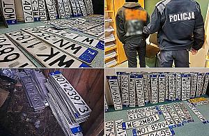 Rekordziści schwytani w Józefowie. Ukradli 105 tablic jednej nocy