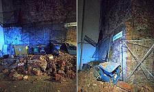 Zabytkowy mur runął na samochody na Mariensztacie