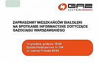 GAZ-SYSTEM zaprasza mieszkańców Białołęki na spotkanie