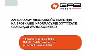 GAZ-SYSTEM zaprasza mieszkańców Białołęki na spotkanie